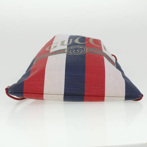 GUCCI Web Sherry Line Backpack Canvas Tricolor Red Blue Green - Picture 5 of 16